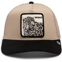 czapka-trucker-bezowo-czarna-leopard-menace-the-snow-leopard-big-cats-the-farm-od-goorin-bros