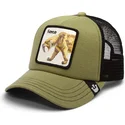 czapka-trucker-zielono-czarna-dla-dzieci-szablozebny-fierce-cat-teefs-extinct-the-farm-od-goorin-bros