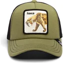 czapka-trucker-zielono-czarna-dla-dzieci-szablozebny-fierce-cat-teefs-extinct-the-farm-od-goorin-bros