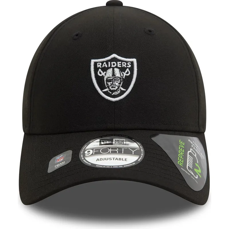 czarna-regulowana-czapka-z-zakrzywionym-daszkiem-9forty-repreve-mini-logo-las-vegas-raiders-nfl-new-era