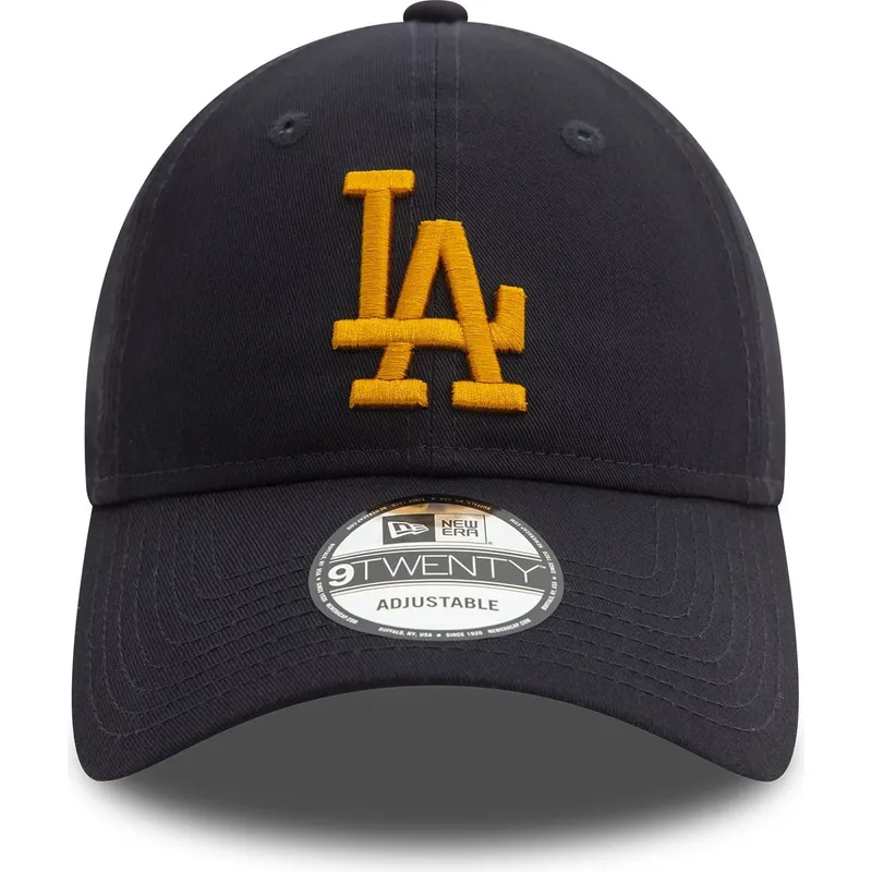 granatowa-regulowana-czapka-z-zakrzywionym-daszkiem-z-zoltym-logo-9twenty-league-essential-los-angeles-dodgers-mlb-od-new-era