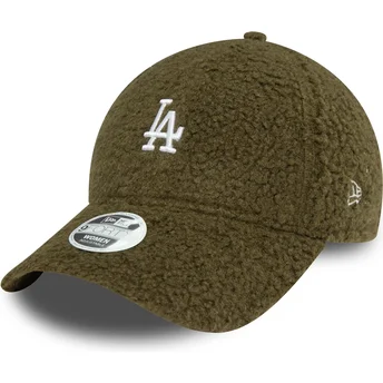 New Era Curved Brim Women 9FORTY Borg Los Angeles Dodgers MLB Green Adjustable Cap