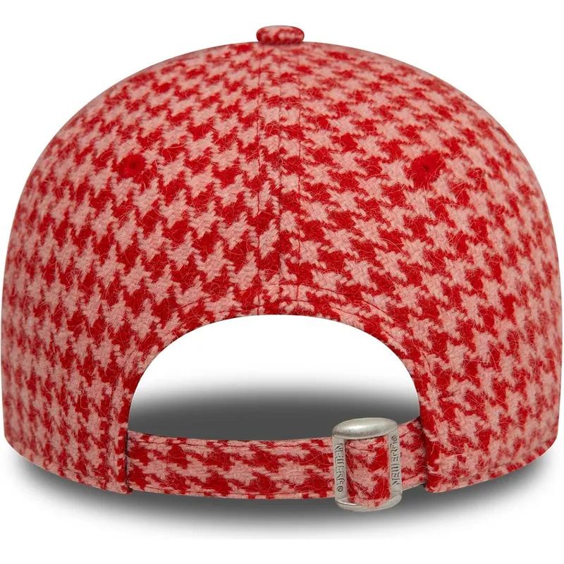 rozowa-regulowana-czapka-z-zakrzywionym-daszkiem-dla-kobiet-9forty-houndstooth-new-york-yankees-mlb-new-era
