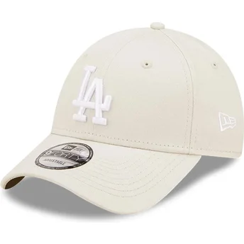 Beżowa czapka z daszkiem regulowana 9FORTY League Essential Los Angeles Dodgers MLB od New Era