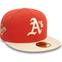 czapki-plana-pomaranczowy-dopasowany-59fifty-side-patch-oakland-athletics-mlb-new-era