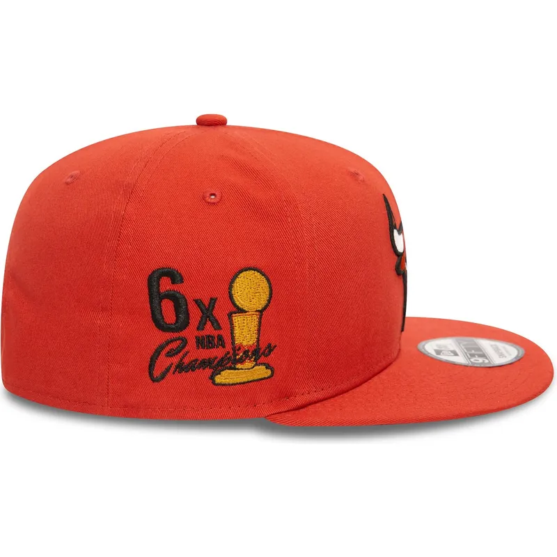 pomaranczowa-czapka-z-plaskim-daszkiem-snapback-9fifty-seasonal-flower-chicago-bulls-nba-od-new-era