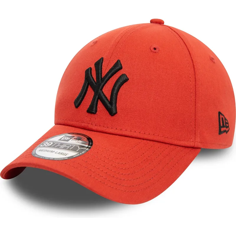 pomaranczowa-zakrzywiona-czapka-z-daszkiem-z-czarnym-logo-39thirty-league-essential-new-york-yankees-mlb-od-new-era