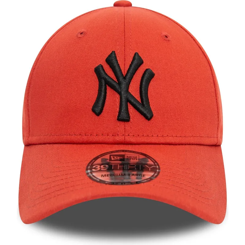 pomaranczowa-zakrzywiona-czapka-z-daszkiem-z-czarnym-logo-39thirty-league-essential-new-york-yankees-mlb-od-new-era