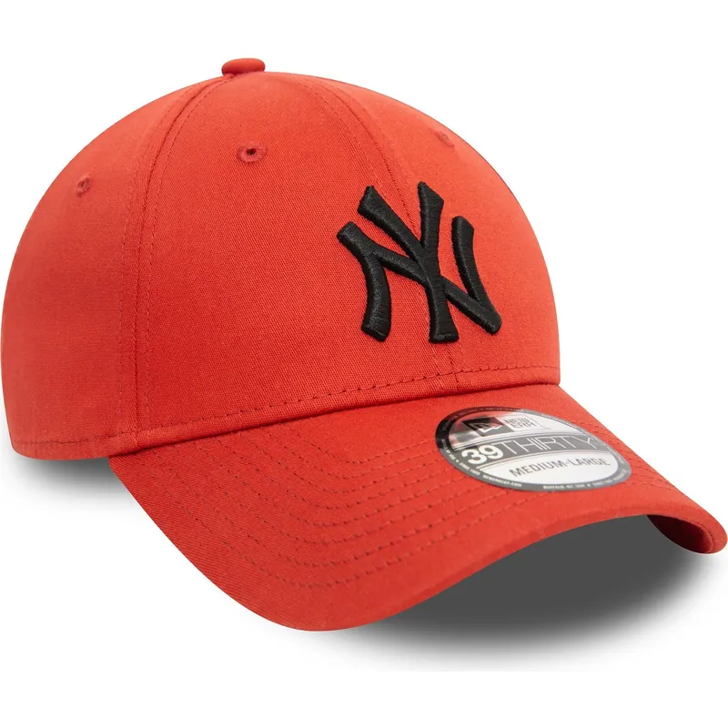 pomaranczowa-zakrzywiona-czapka-z-daszkiem-z-czarnym-logo-39thirty-league-essential-new-york-yankees-mlb-od-new-era