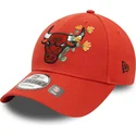 regulowana-pomaranczowa-czapka-z-daszkiem-9forty-flower-icon-chicago-bulls-nba-od-new-era