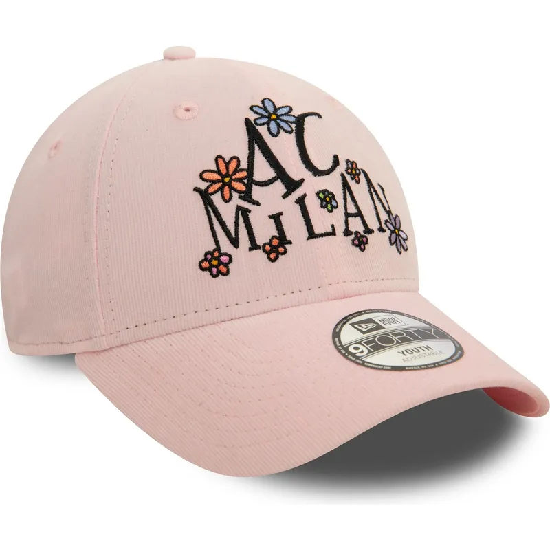 rozowa-czapka-z-zakrzywionym-daszkiem-dla-dzieci-9forty-needle-cord-ac-milan-serie-a-od-new-era