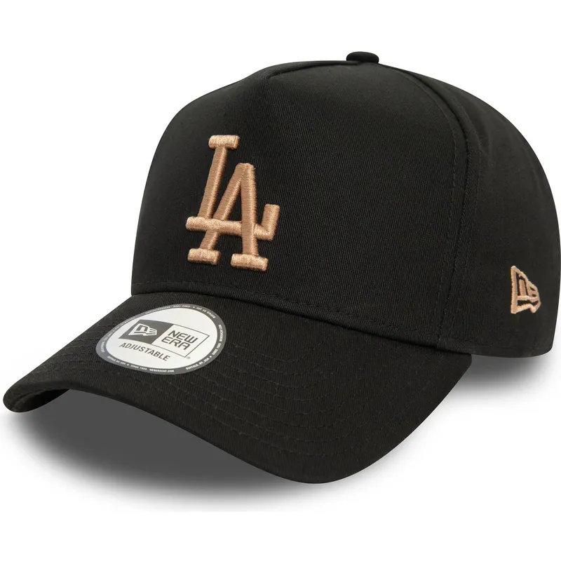 czarna-czapka-z-zakrzywionym-daszkiem-snapback-z-bezowym-logo-9forty-e-frame-league-essential-los-angeles-dodgers-mlb-marki-new-