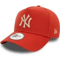 pomaranczowa-czapka-z-zakrzywionym-daszkiem-snapback-z-bezowym-logo-9forty-e-frame-league-essential-new-york-yankees-mlb-marki-n