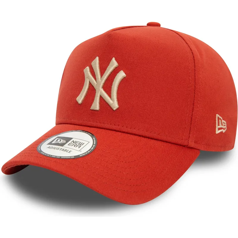 pomaranczowa-czapka-z-zakrzywionym-daszkiem-snapback-z-bezowym-logo-9forty-e-frame-league-essential-new-york-yankees-mlb-marki-n