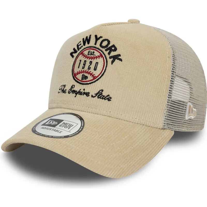 bezowa-czapka-trucker-9forty-a-frame-cord-graphic-new-york-stany-i-kraje-od-new-era