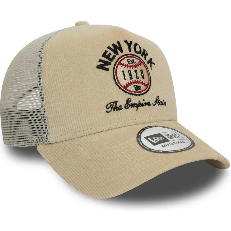 bezowa-czapka-trucker-9forty-a-frame-cord-graphic-new-york-stany-i-kraje-od-new-era