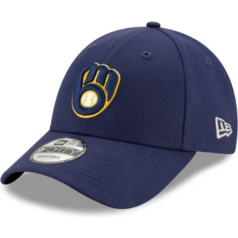 New Era Curved Brim 9FORTY The League Milwaukee Brewers MLB Navy Blue Adjustable Cap