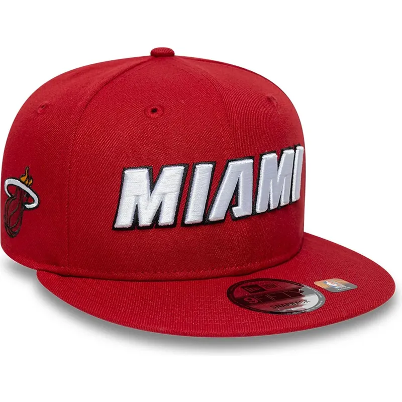 czerwona-plaska-czapka-snapback-9fifty-statement-miami-heat-nba-new-era