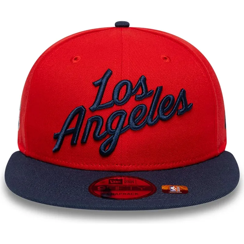 czerwono-granatowa-plaska-czapka-snapback-9fifty-statement-los-angeles-clippers-nba-new-era