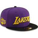 czapka-plaska-fioletowa-i-czarna-dopasowana-59fifty-statement-los-angeles-lakers-nba-new-era