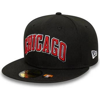 New Era Flat Brim 59FIFTY Statement Chicago Bulls NBA Black Fitted Cap