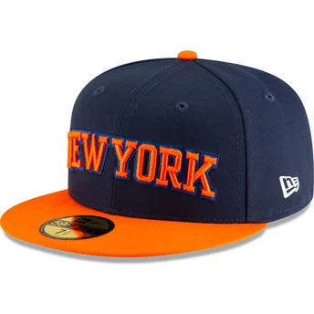 Granatowo-pomarańczowa dopasowana czapka z daszkiem 59FIFTY Statement New York Knicks NBA New Era