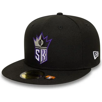 Czarna dopasowana czapka z daszkiem 59FIFTY Classic Sacramento Kings NBA New Era