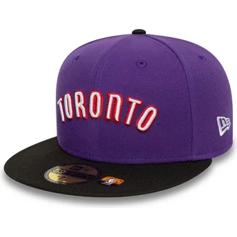 Płaska czapka fioletowo-czarna dopasowana 59FIFTY Classic Toronto Raptors NBA New Era