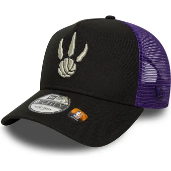 New Era A Frame Classic Toronto Raptors NBA Black and Purple Trucker Hat