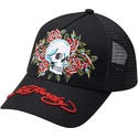 czarna-czapka-trucker-skull-rose-od-ed-hardy