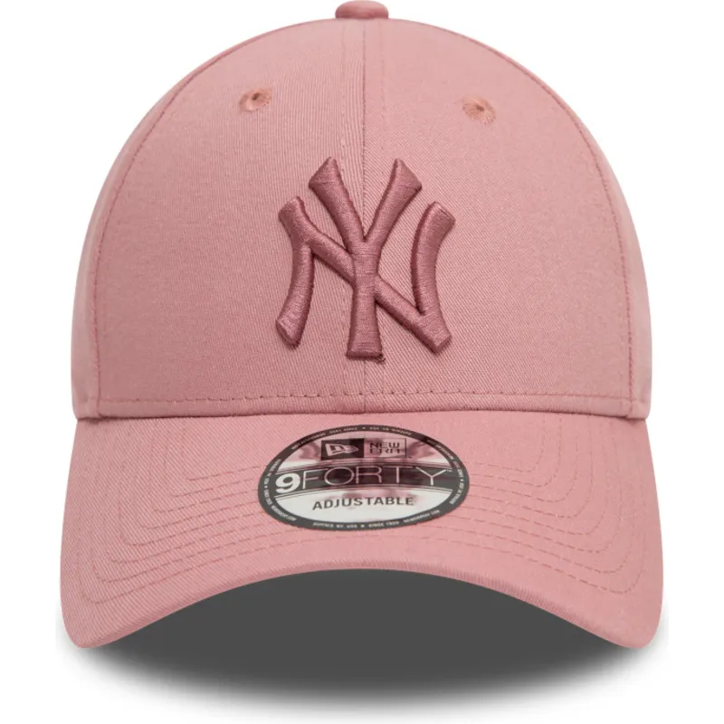rozowa-regulowana-czapka-z-zakrzywionym-daszkiem-z-rozowym-logo-9forty-league-essential-new-york-yankees-mlb-new-era