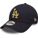 czapka-z-zakrzywionym-daszkiem-granatowa-regulowana-z-zlotym-logo-9forty-metallic-los-angeles-dodgers-mlb-od-new-era