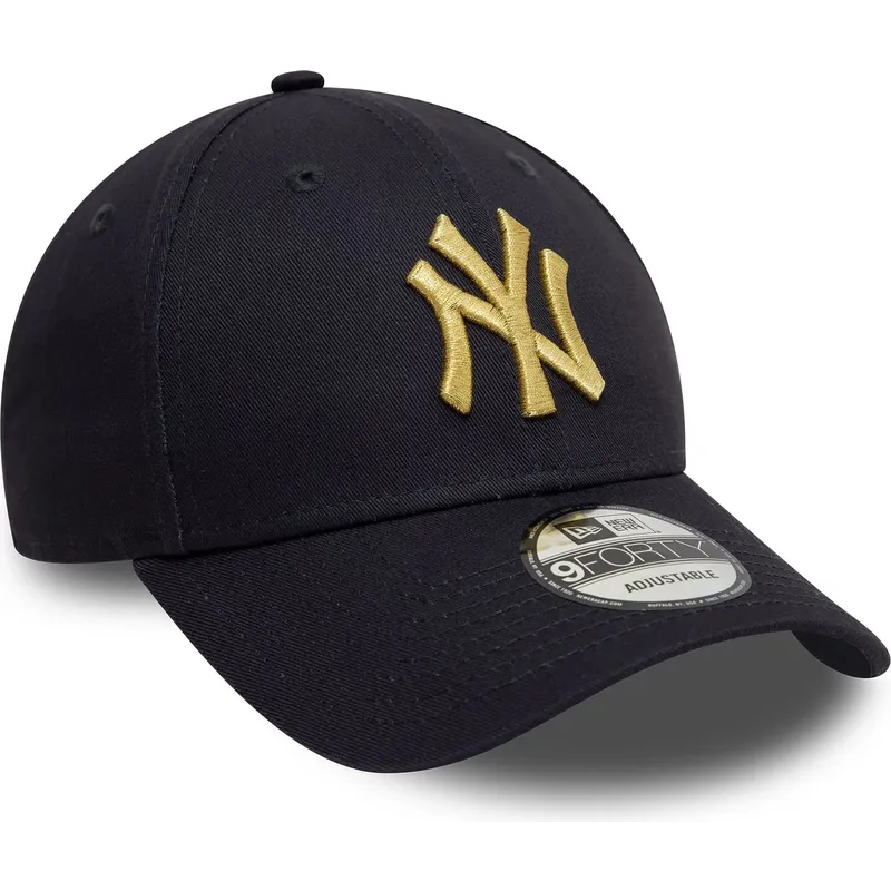 granatowa-zakrzywiona-czapka-regulowana-ze-zlotym-logo-9forty-metallic-new-york-yankees-mlb-new-era