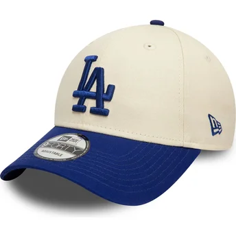Czapki zakrzywiona beżowy taśma regulowana 9FORTY Colour Block Los Angeles Dodgers MLB New Era