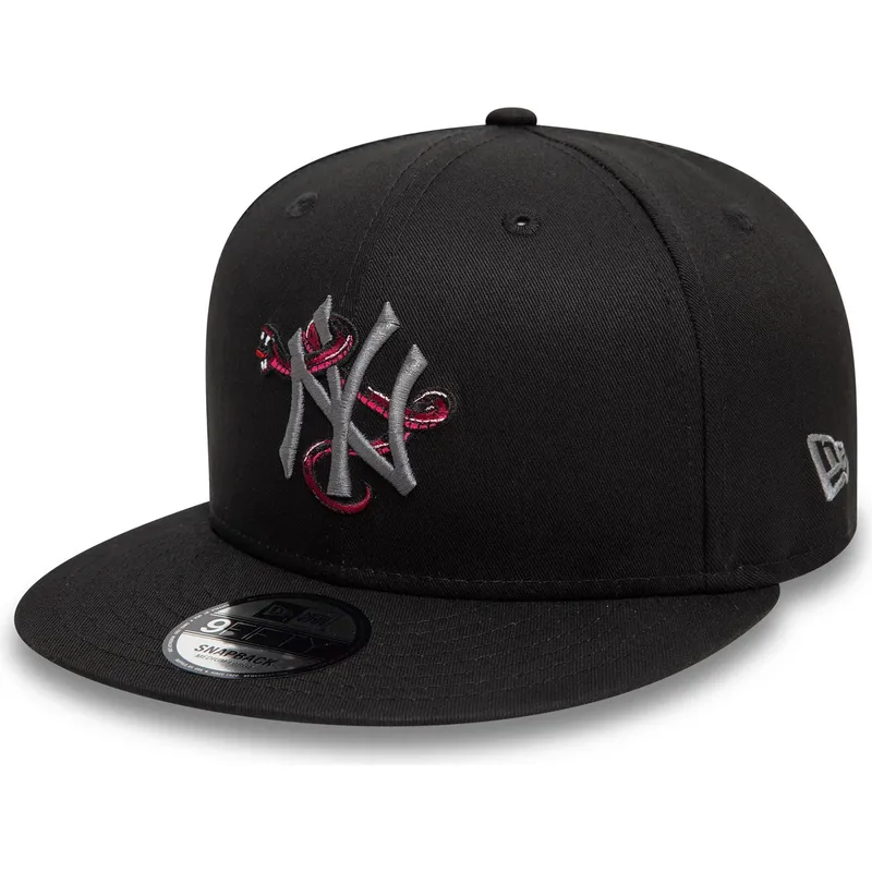 czarna-plaska-czapka-snapback-z-szarym-logo-9fifty-icon-new-york-yankees-mlb-snake-new-era
