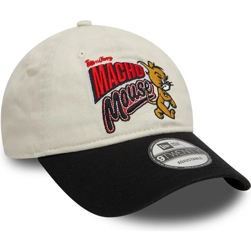 regulowana-czapka-z-zakrzywionym-daszkiem-bezowo-czarna-9twenty-jerry-looney-tunes-new-era