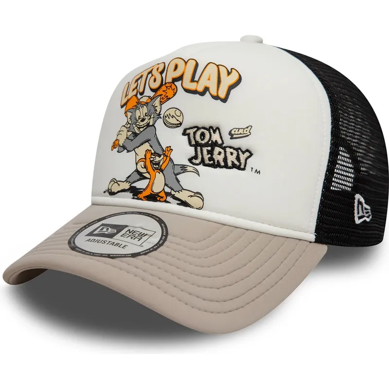 biala-bezowa-i-czarna-czapka-trucker-9forty-a-frame-tom-i-jerry-looney-tunes-new-era