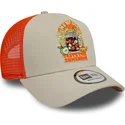 bezowo-pomaranczowa-czapka-truckerka-9forty-a-frame-summer-patch-taste-the-sunshine-od-new-era