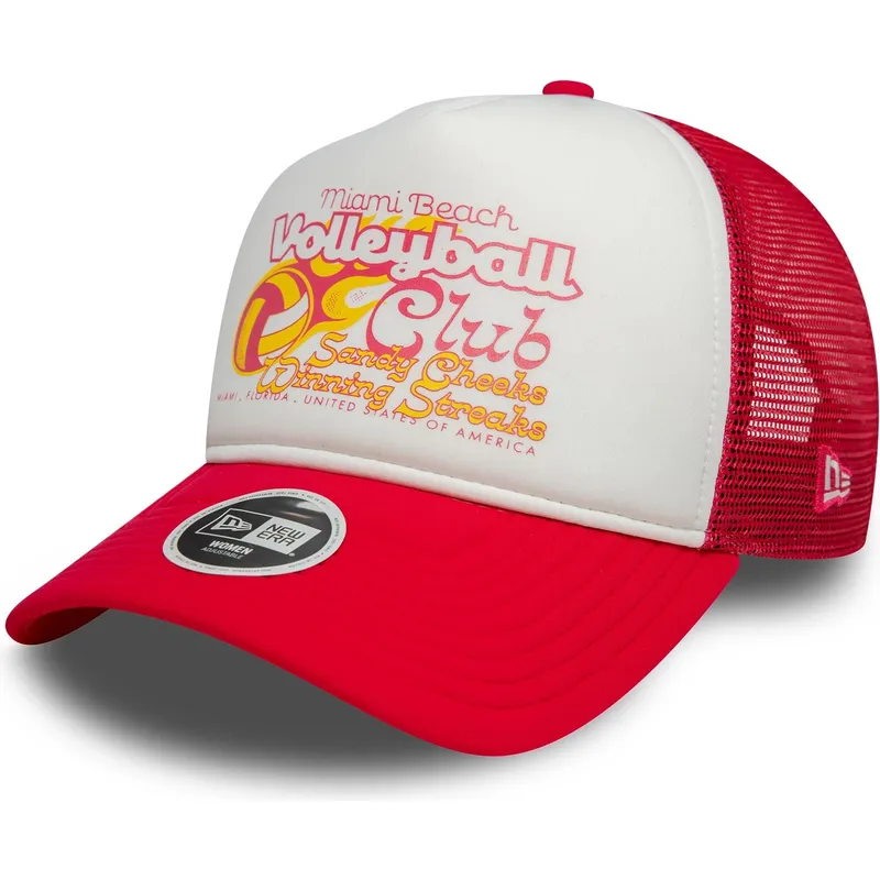 czapka-trucker-biala-i-czerwona-damska-9forty-a-frame-foam-miami-beach-miasta-i-plaze-od-new-era
