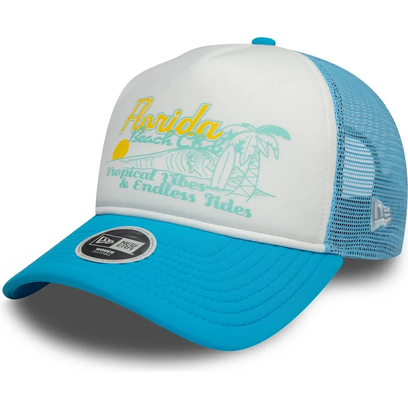 czapka-trucker-biala-i-niebieska-dla-kobiet-9forty-a-frame-foam-florida-beach-cities-and-beaches-od-new-era