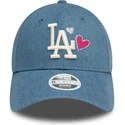 niebieska-regulowana-czapka-z-zakrzywionym-daszkiem-dla-kobiet-9forty-denim-icon-heart-los-angeles-dodgers-mlb-new-era