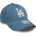 damska-czapka-z-daszkiem-9forty-denim-icon-heart-los-angeles-dodgers-mlb-new-era-regulowana-niebieska