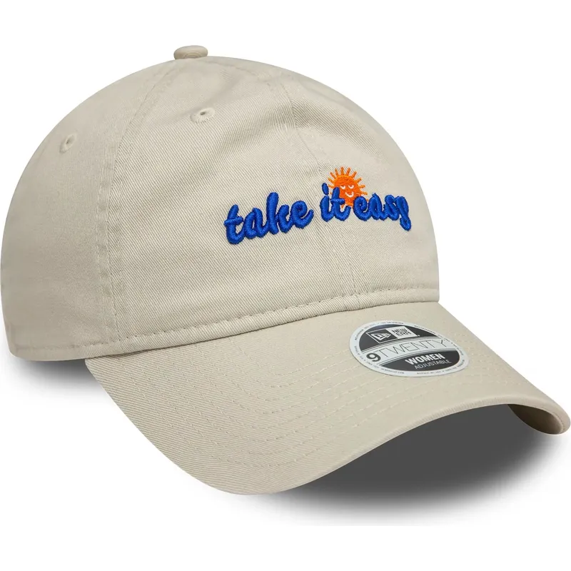 bezowa-regulowana-czapka-z-zakrzywionym-daszkiem-dla-kobiet-9twenty-take-it-easy-new-era