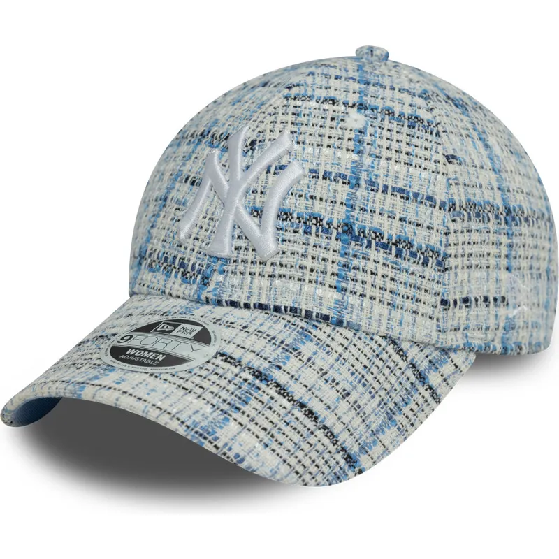 niebieska-regulowana-czapka-z-zakrzywionym-daszkiem-dla-kobiet-9forty-tweed-new-york-yankees-mlb-new-era