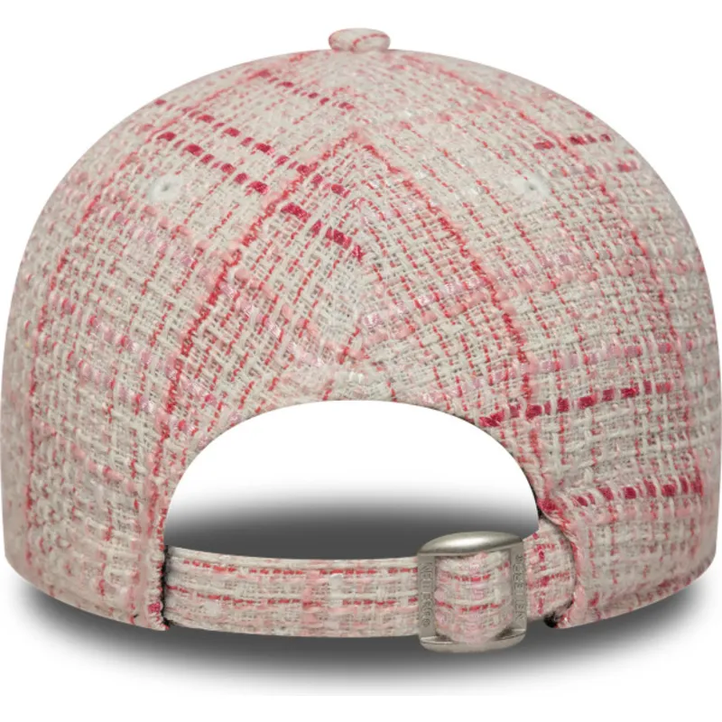 rozowa-regulowana-czapka-z-daszkiem-dla-kobiet-z-rozowym-logo-9forty-tweed-new-york-yankees-mlb-new-era