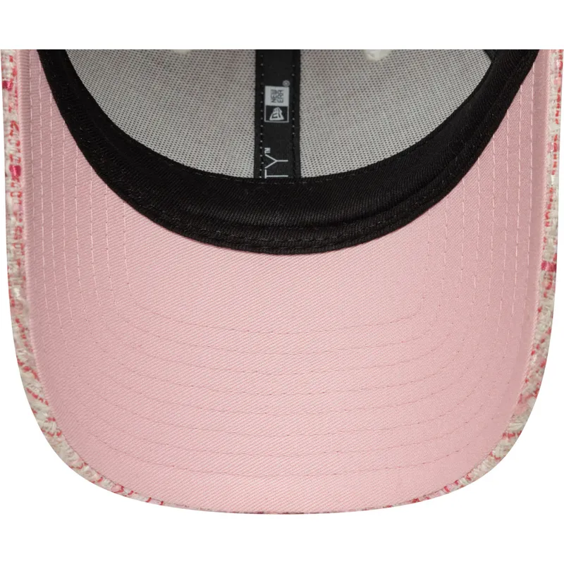 rozowa-regulowana-czapka-z-daszkiem-dla-kobiet-z-rozowym-logo-9forty-tweed-new-york-yankees-mlb-new-era