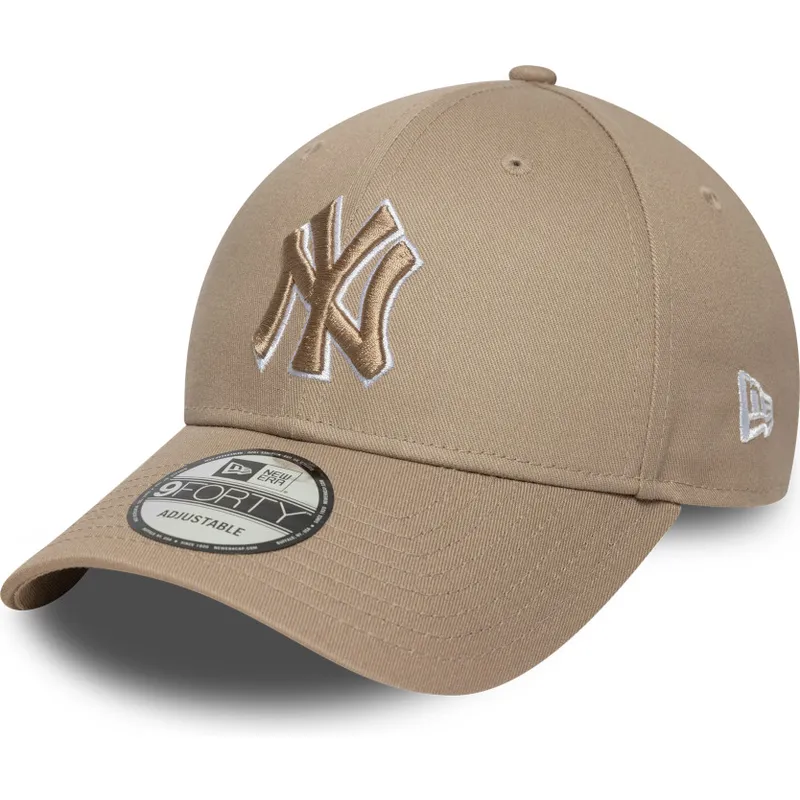 jasnobrazowa-regulowana-czapka-z-daszkiem-z-brazowym-logo-9forty-outline-new-york-yankees-mlb-new-era