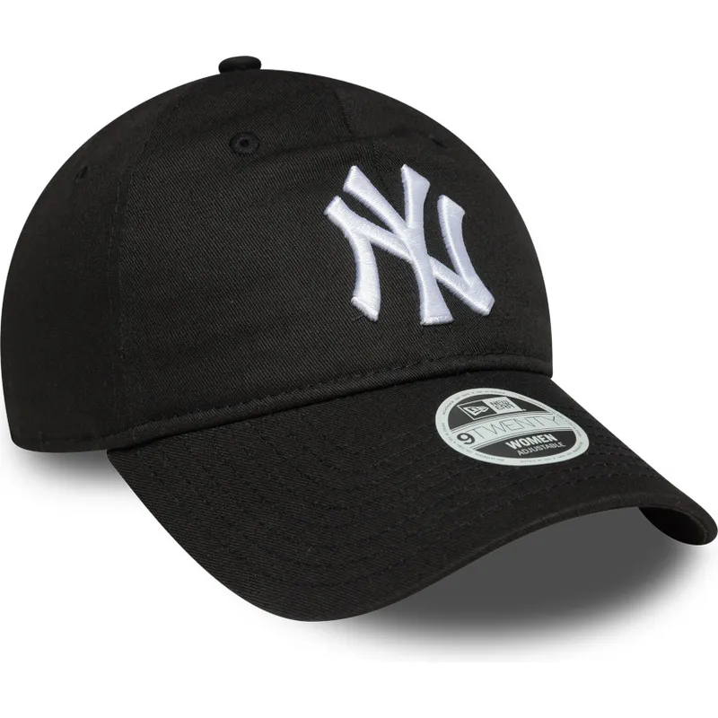 czarna-regulowana-czapka-z-zakrzywionym-daszkiem-dla-kobiet-9twenty-league-essential-new-york-yankees-mlb-new-era