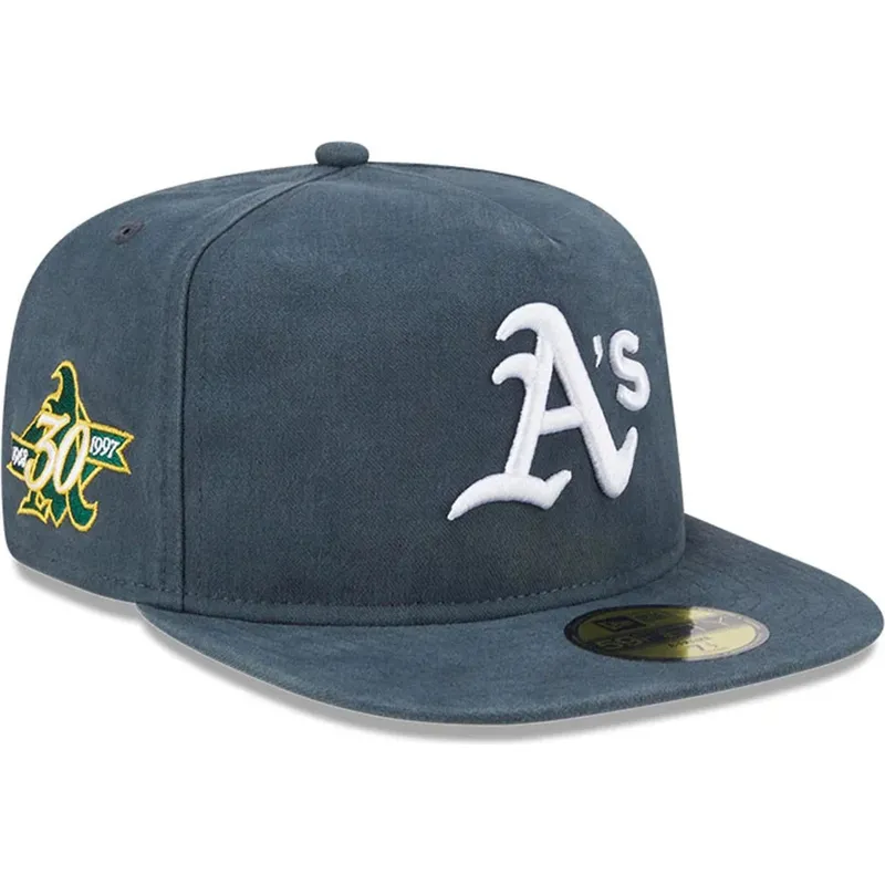 zielona-dopasowana-czapka-z-plaskim-daszkiem-59fifty-a-frame-championship-side-flag-oakland-athletics-mlb-new-era