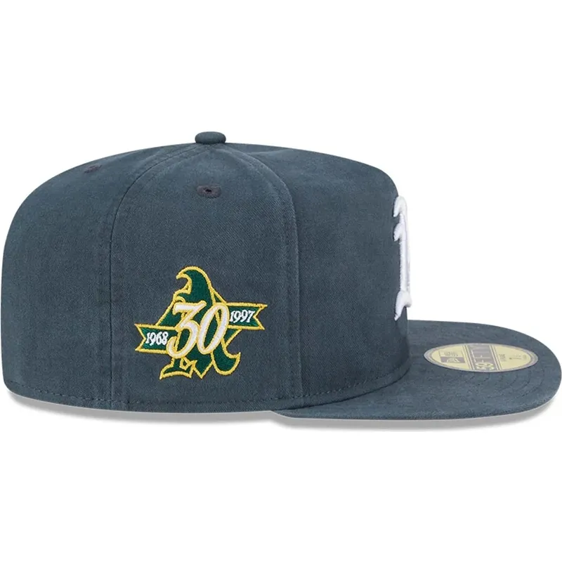 zielona-dopasowana-czapka-z-plaskim-daszkiem-59fifty-a-frame-championship-side-flag-oakland-athletics-mlb-new-era